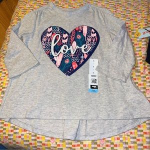 🟢 Lightning Bug Girls Size 4 5 New NWT Love 3/4 Sleeve Shirt